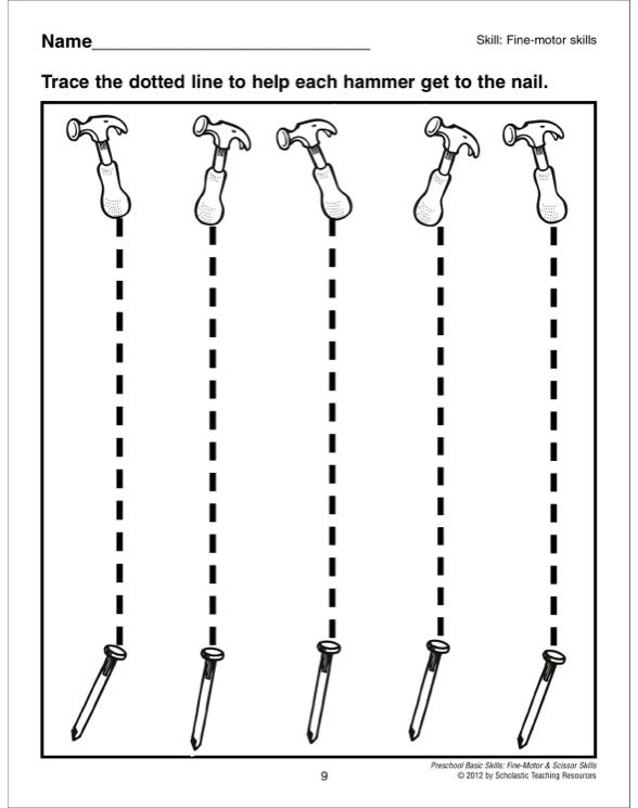 Tracing Vertical Lines Worksheets For Preschool