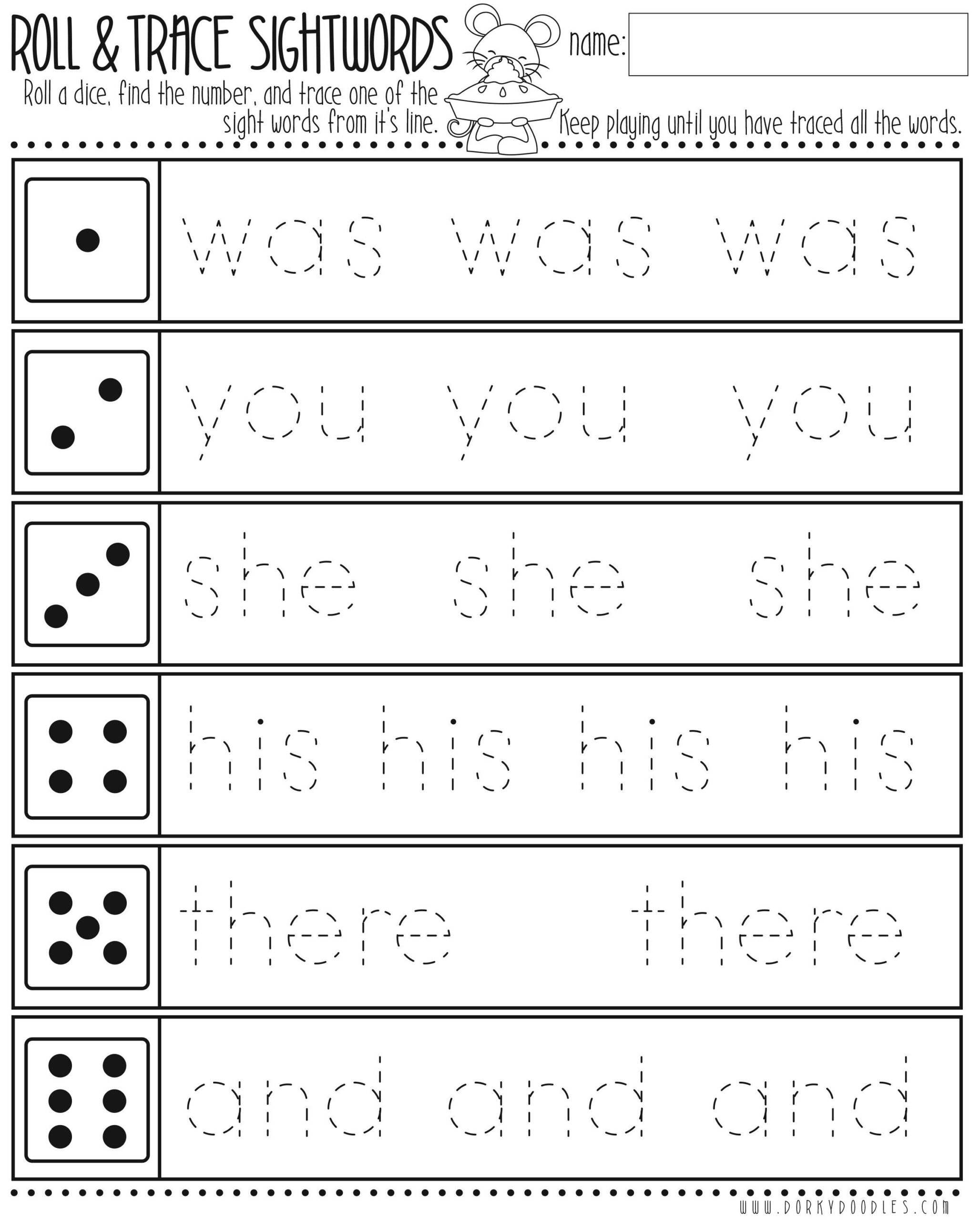 Tracing Words Worksheets Free Printable