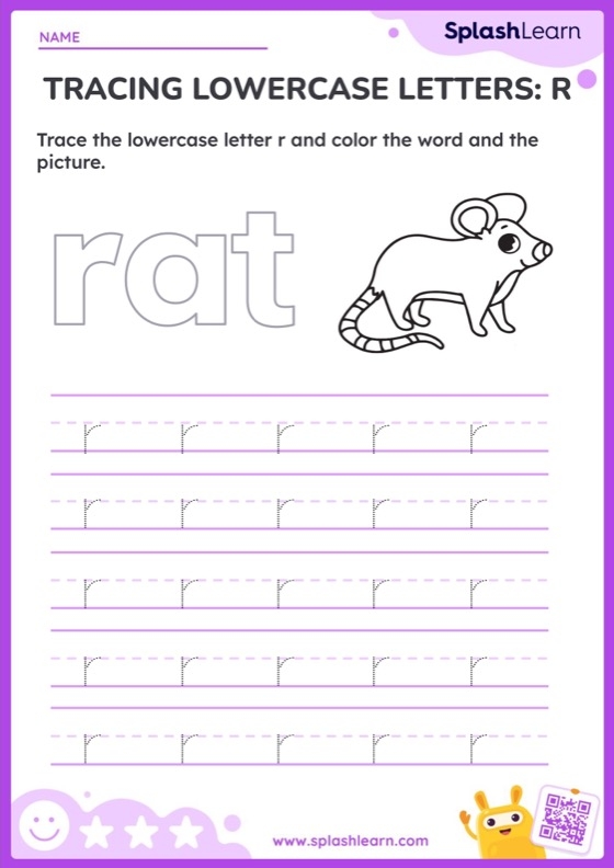 Tracing Worksheet For Letter R And Lowercase Infoupdate