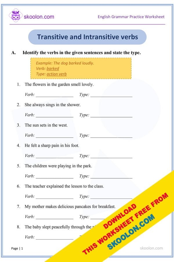 Transitive And Intransitive Verbs 2 Skoolon