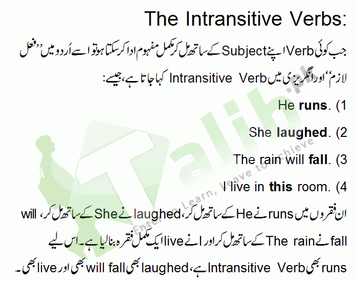 Transitive Verb And Intransitive Verb Definition And Examples In Urdu