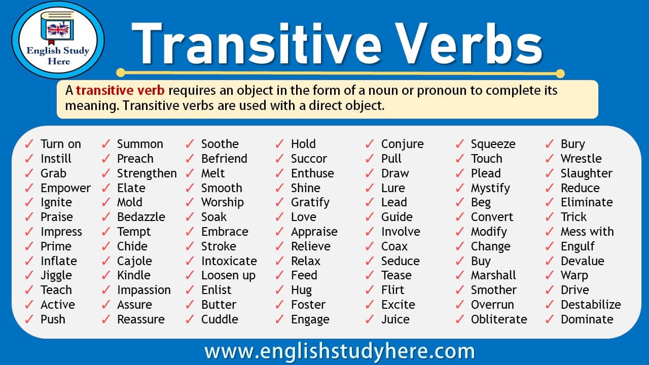 Transitive Verbs English Study Here