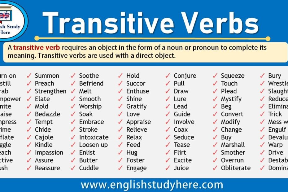 Transitive Verbs English Study Here