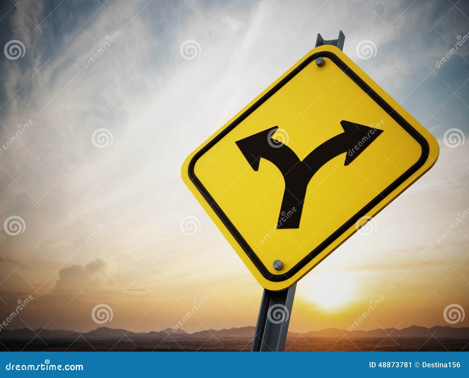 Two Ways Road Sign Stock Photo Image 48873781