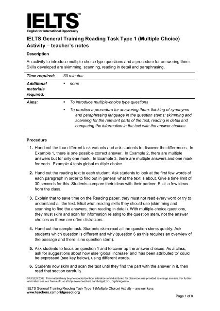 Types Of Multiple Choice Questions