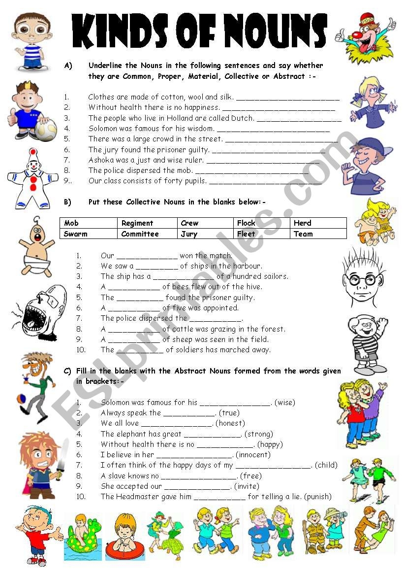 Types Of Nouns Worksheet Pro Worksheet
