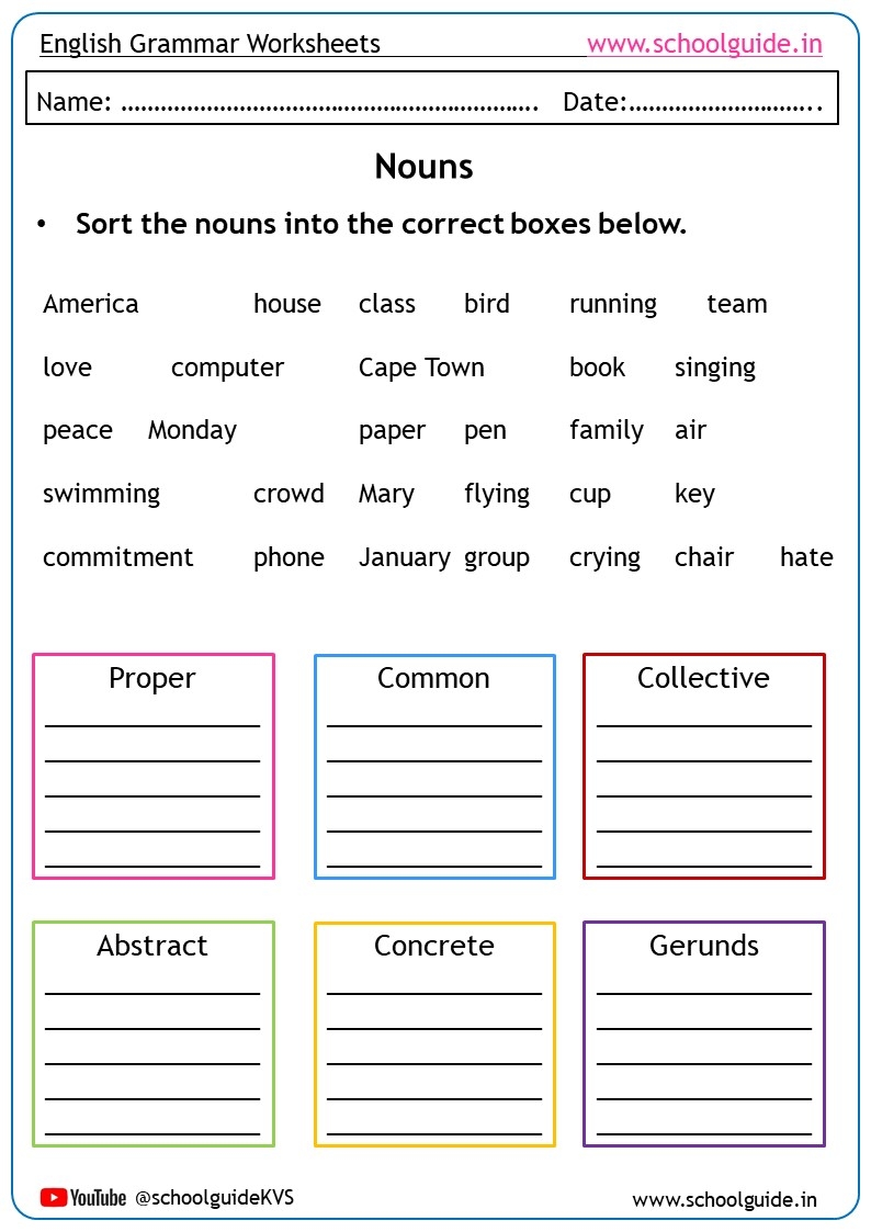 Types Of Nouns Worksheet Storyboard By Templates Worksheets Library