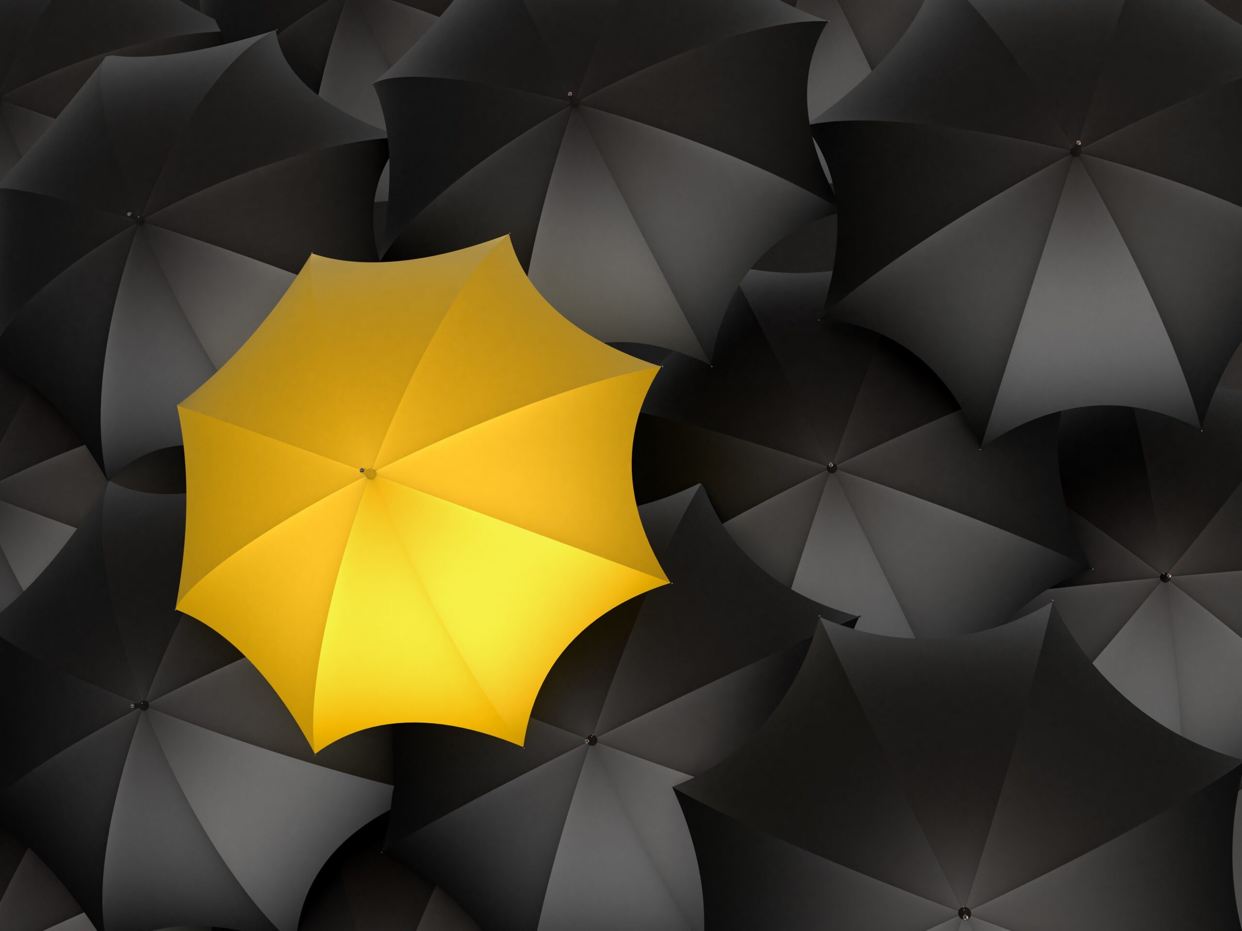 Umbrella Monochrome Yellow Digital Art 5k Wallpaper HD Artist 