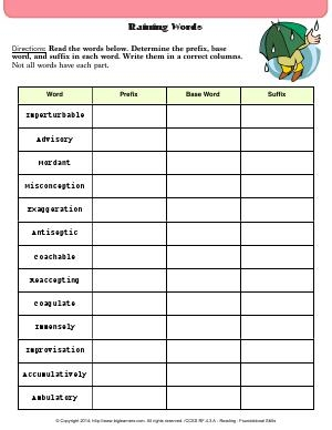Unfamiliar Words Fourth Grade English Worksheets Biglearners