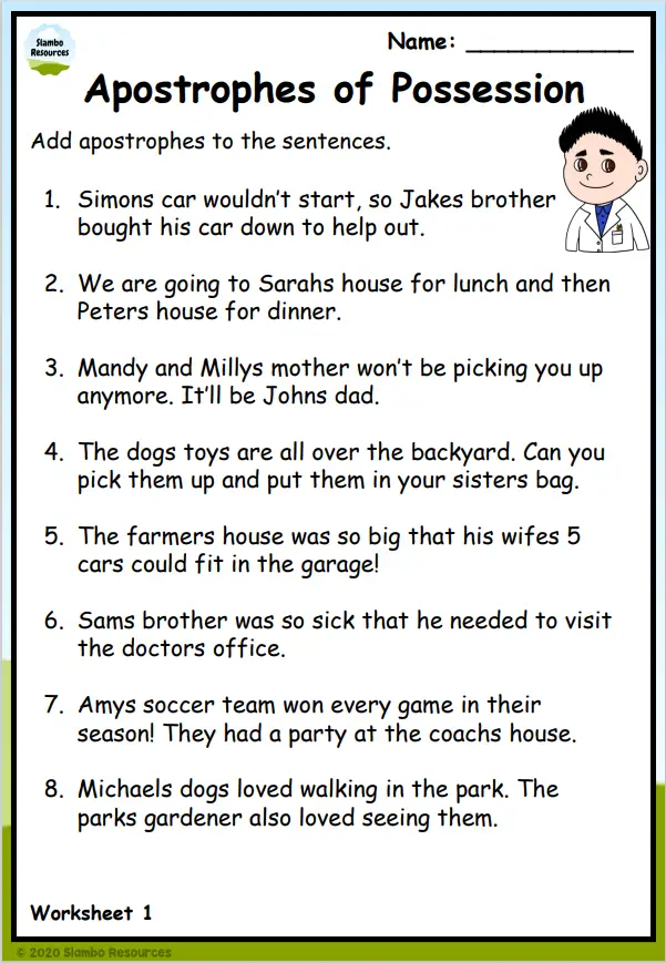 Using An Apostrophe Of Possession With Plural Nouns Printable Online