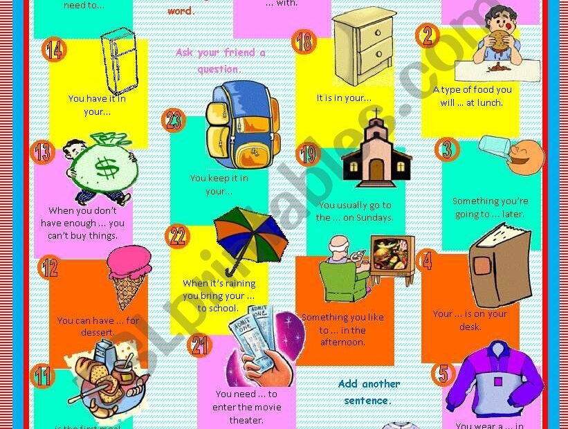 Verb Noun Adjective Game