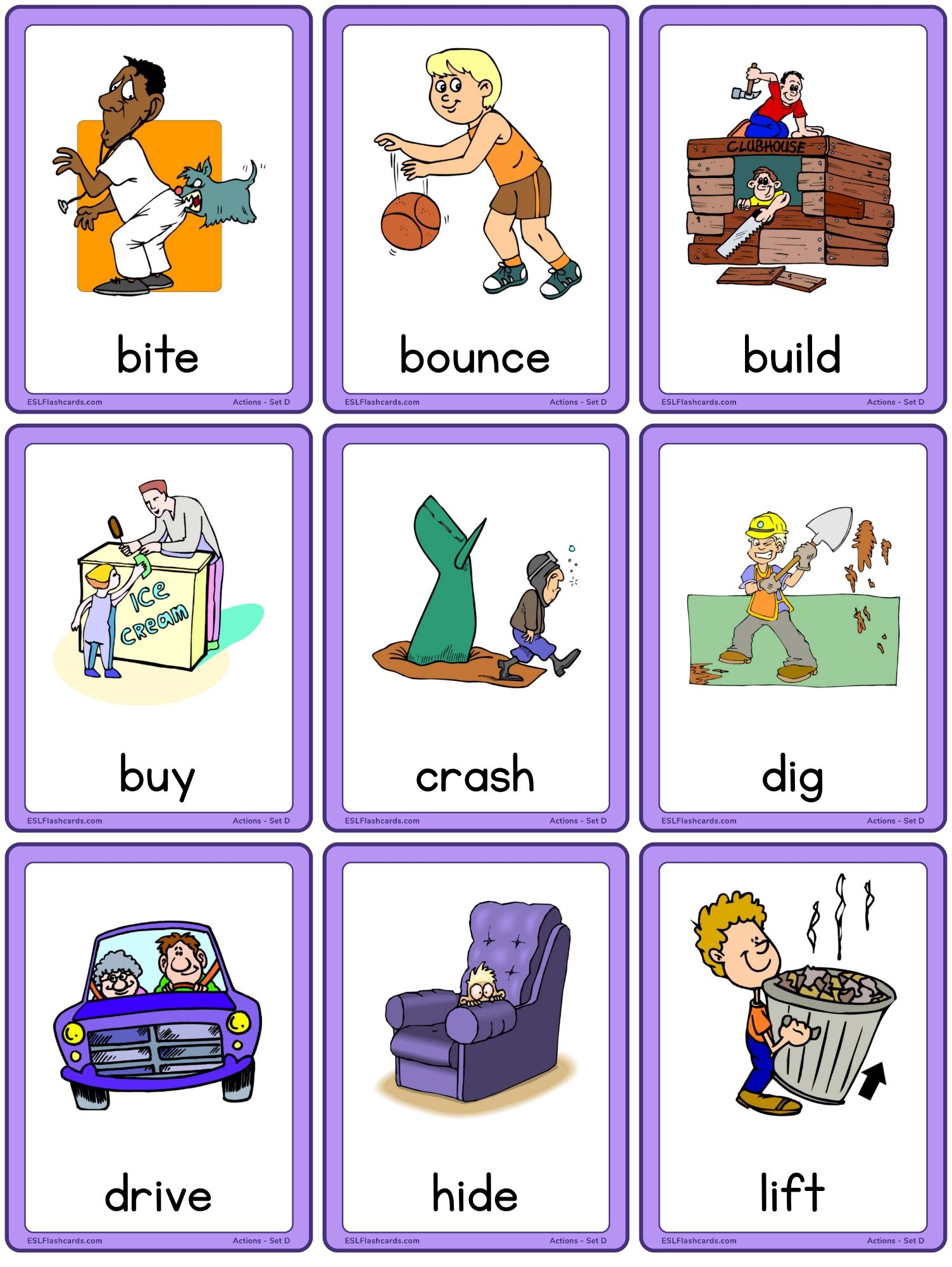 Vocabulary Cards ESL Flashcards