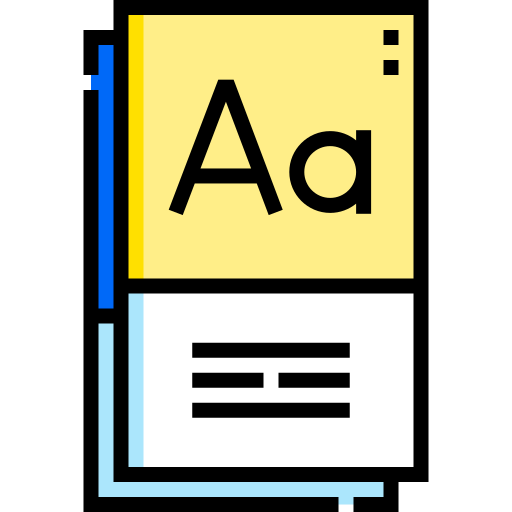 Vocabulary Detailed Straight Lineal Color Icon
