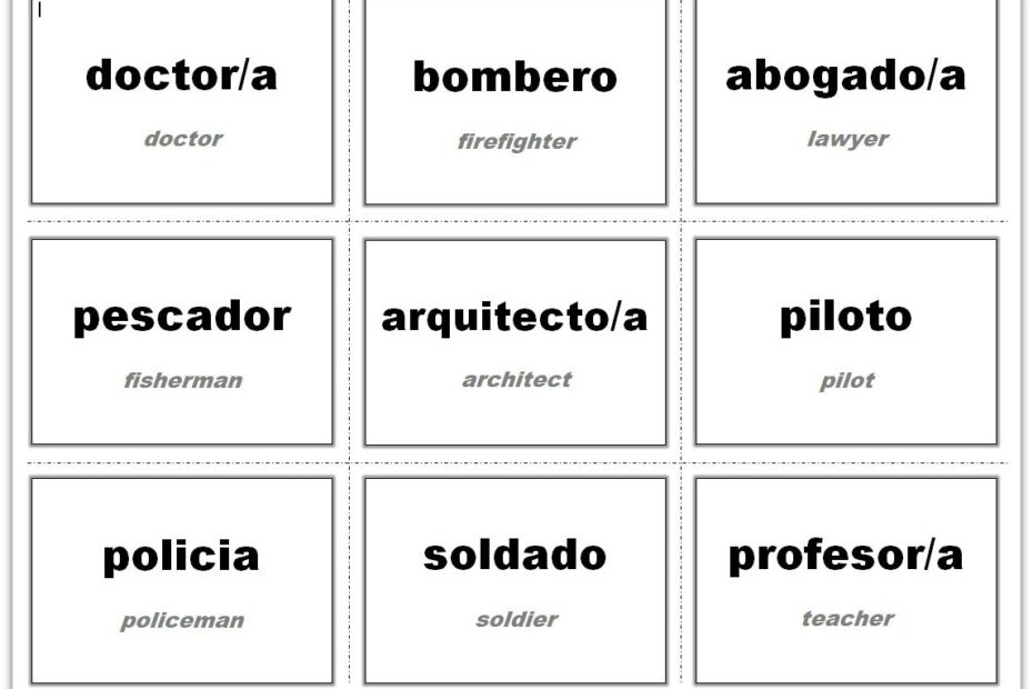 Vocabulary Flash Cards Using MS Word