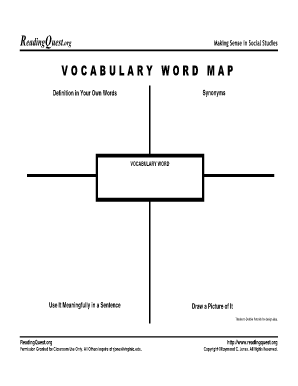 Vocabulary Word Map Template Fill Online Printable Fillable Blank 