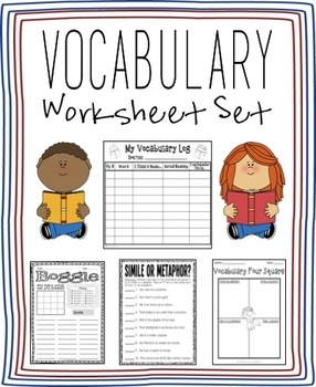 Vocabulary Worksheet Set By AJoy2Share TPT