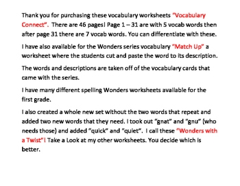 1st grade vocab words