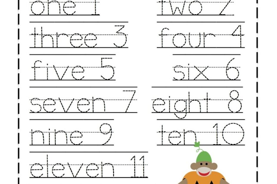 Worksheet To Trace Numbers