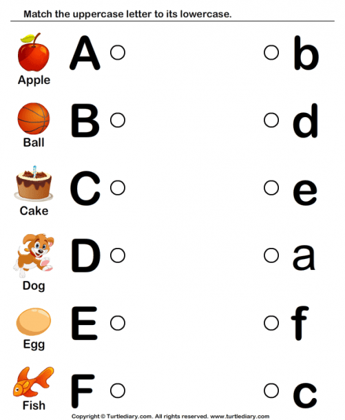 alphabet matching worksheets