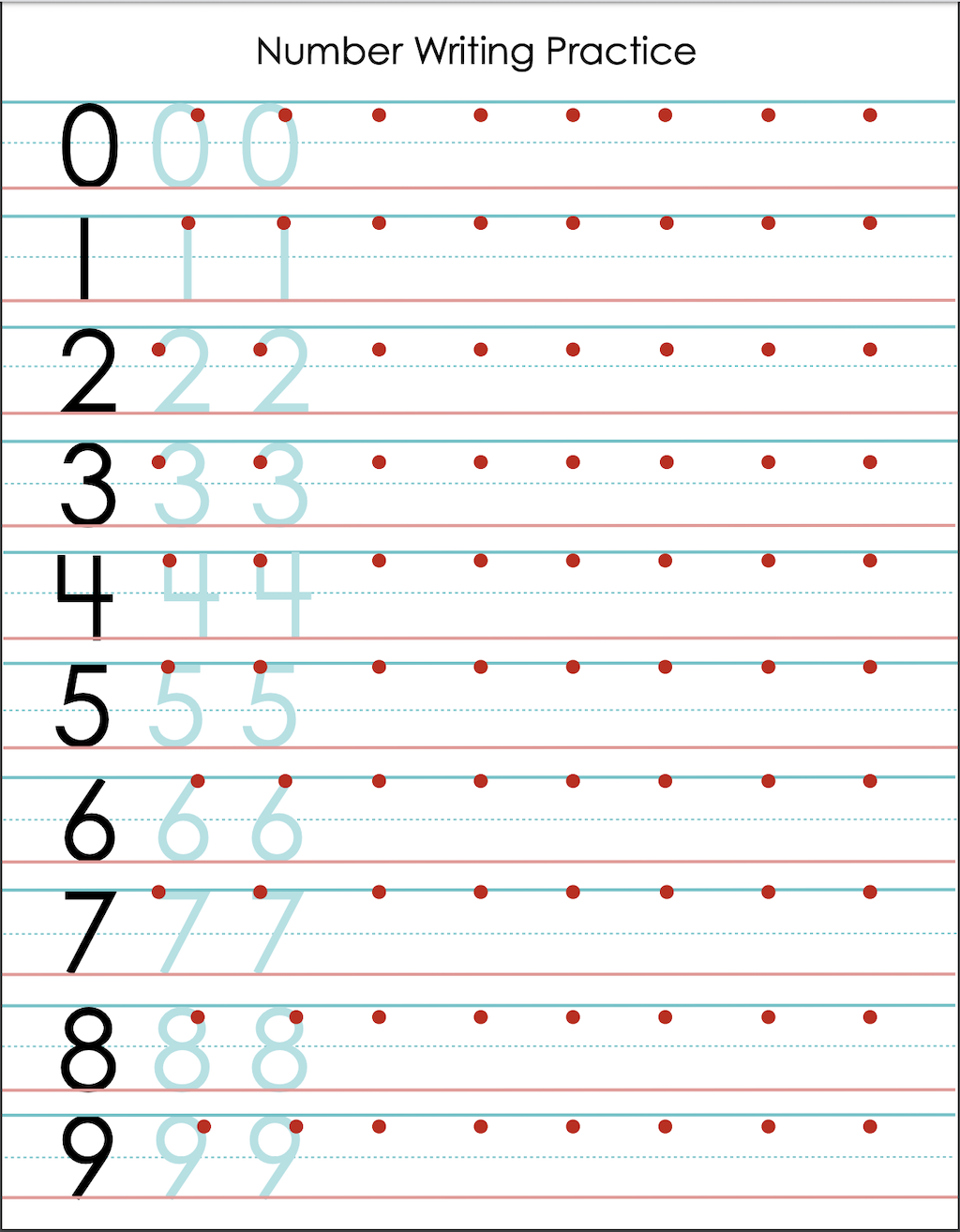 Writing Number Practice