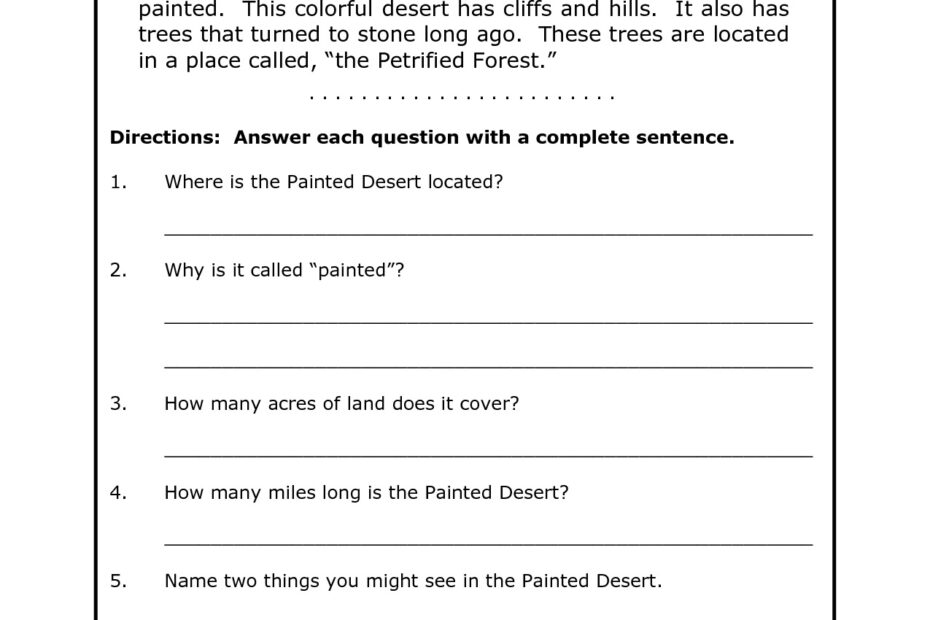 10 Best 4th Grade Reading Worksheets Free Printable Printablee