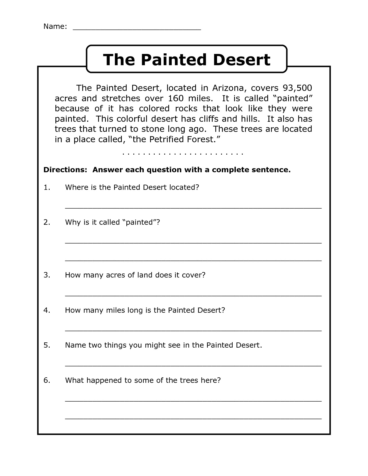 10 Best 4th Grade Reading Worksheets Free Printable Printablee 