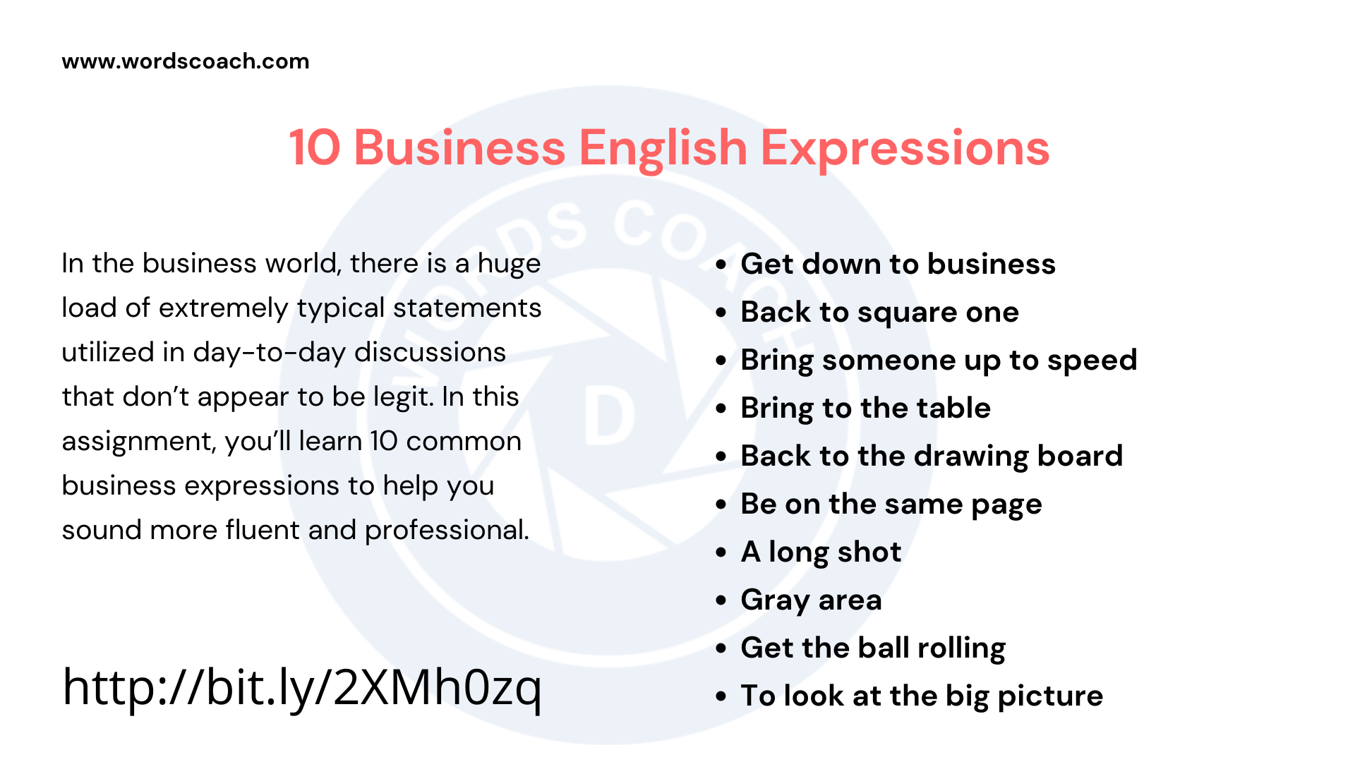 10 Business English Expressions Word Coach