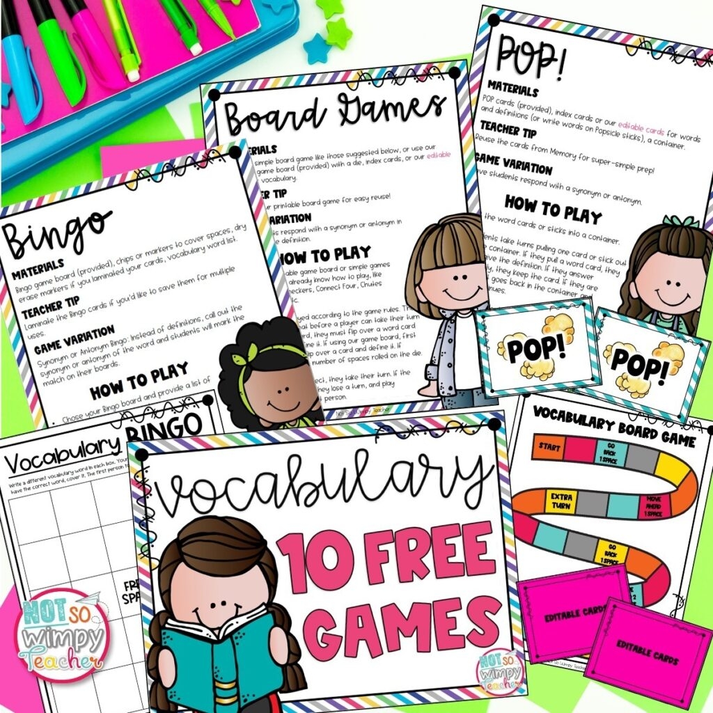 10 Games To Play With Any Vocabulary Words Not So Wimpy Teacher