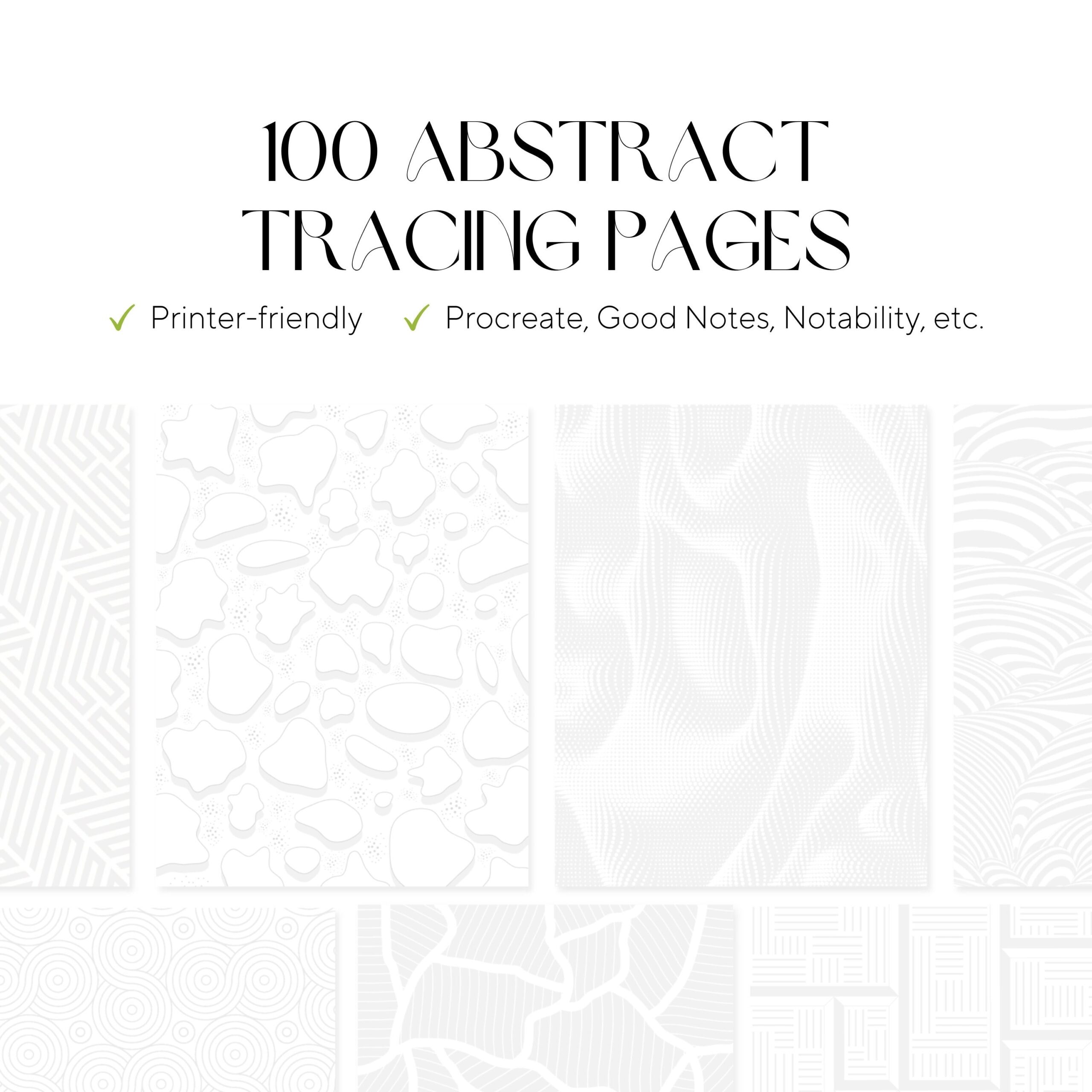 100 Abstract geometry line Tracing Pages Adult Coloring tracing 