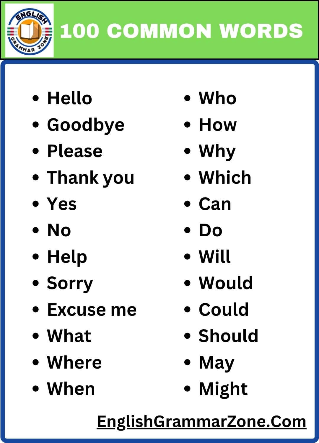 100 Essential Words Every English Learner Should Know
