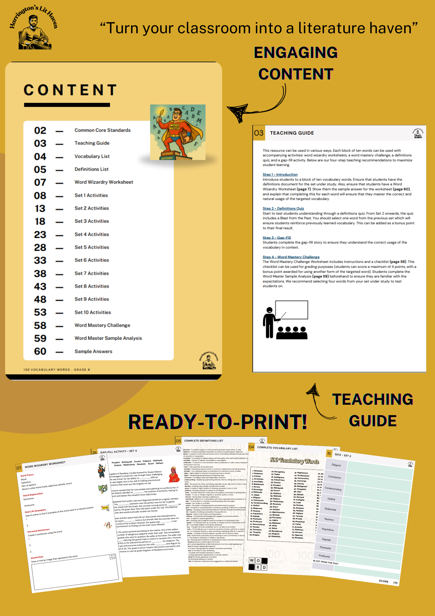 100 Vocabulary Words Year 9 Grade 8 Lists Quizzes Gap Fill Worksheets Challenge Teaching Resources