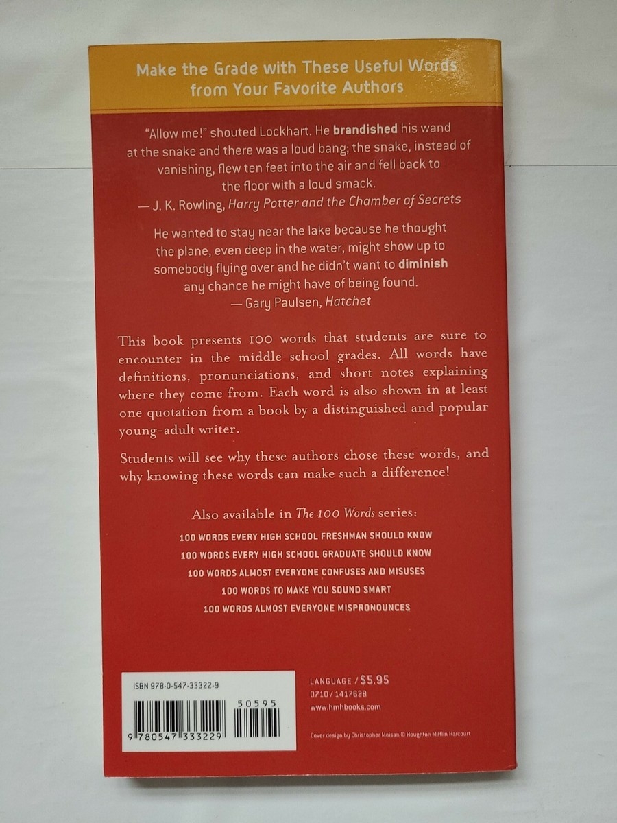 100 Words Every Middle Schooler Should Know By American Heritage 9780547333229 EBay