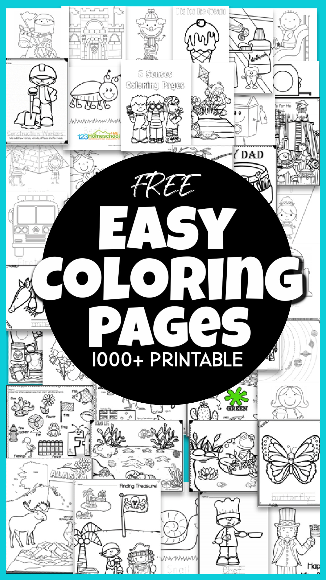 1000 FREE Easy Coloring Pages 123 Homeschool 4 Me