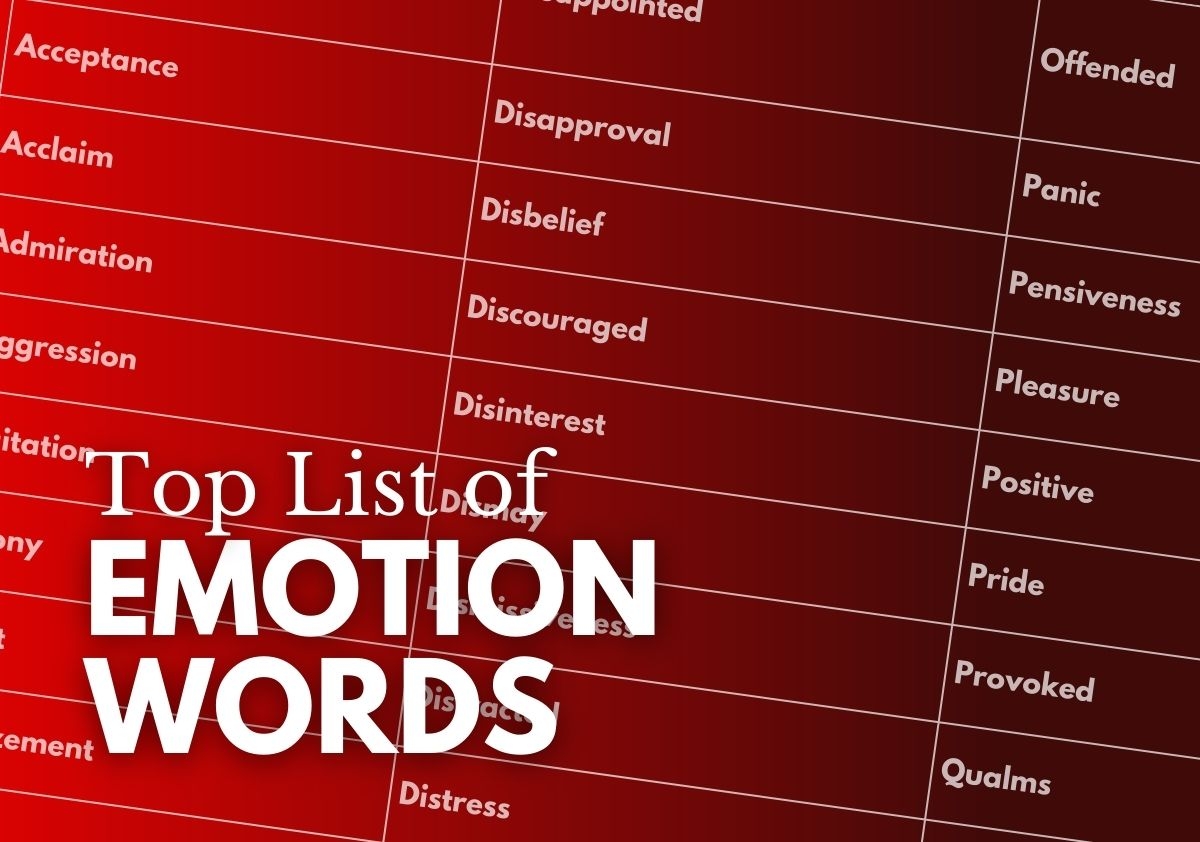 101 emotion words list