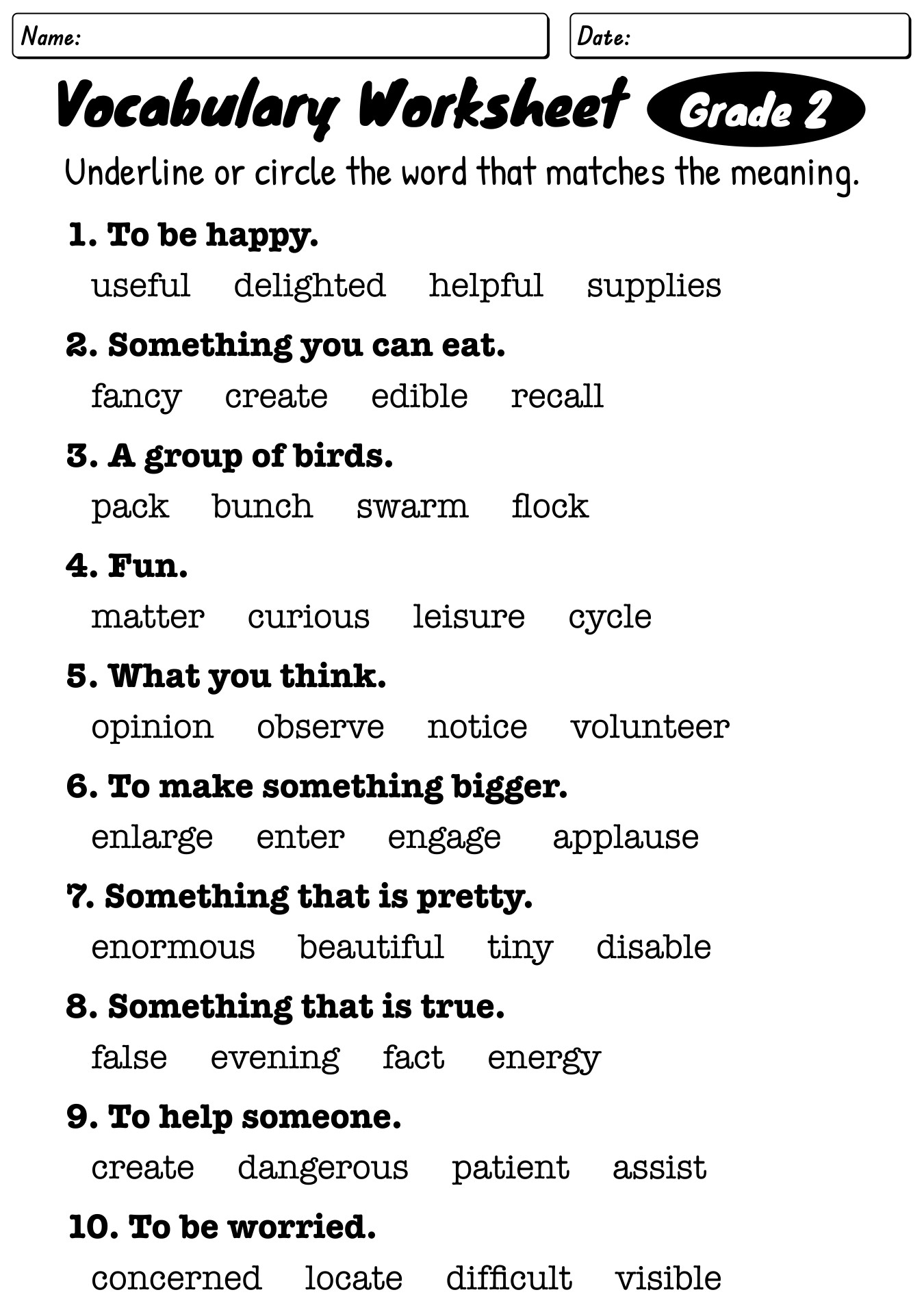 12 English Worksheets For Grade 2 Free PDF At Worksheeto