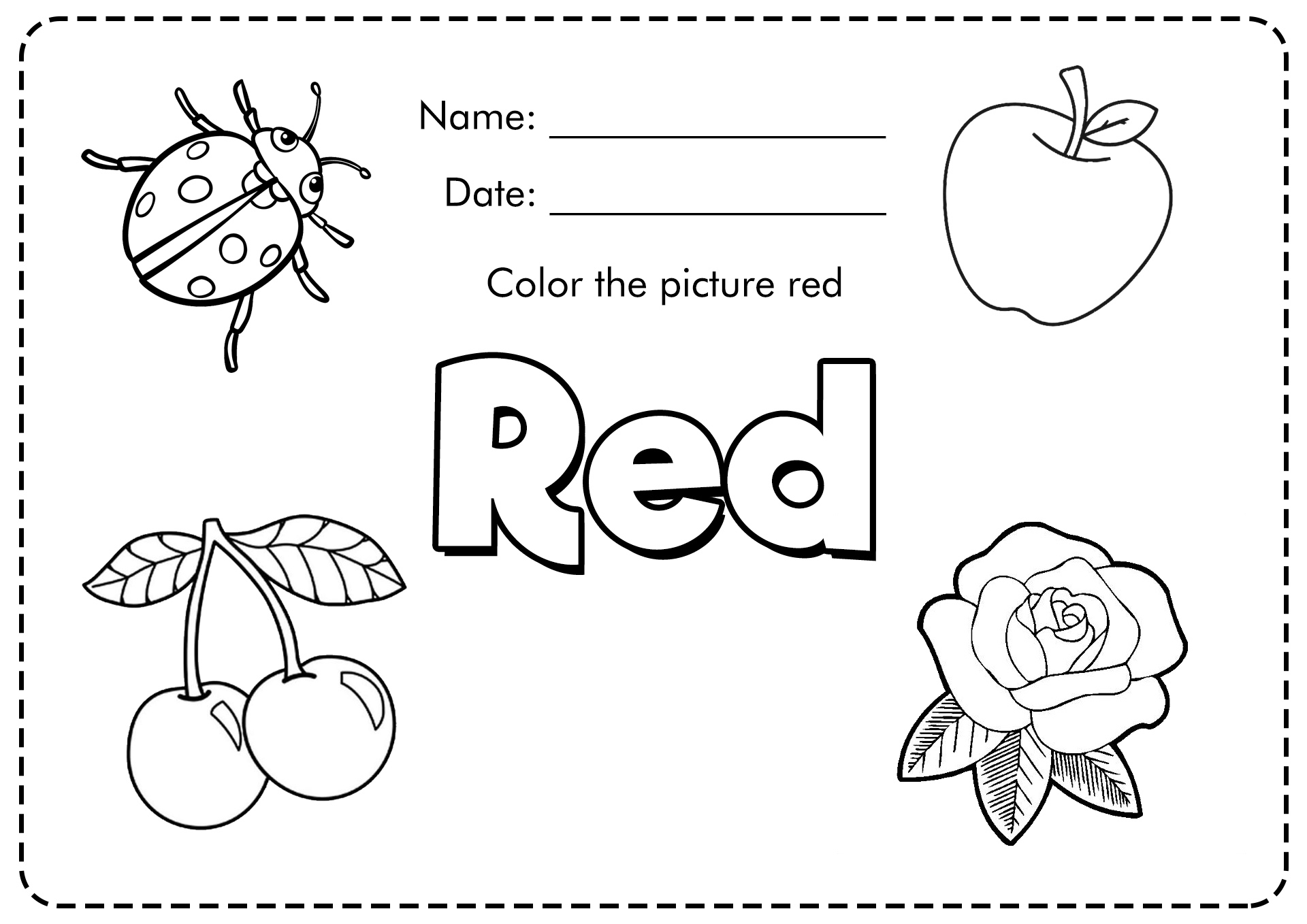 color in english worksheets pdf