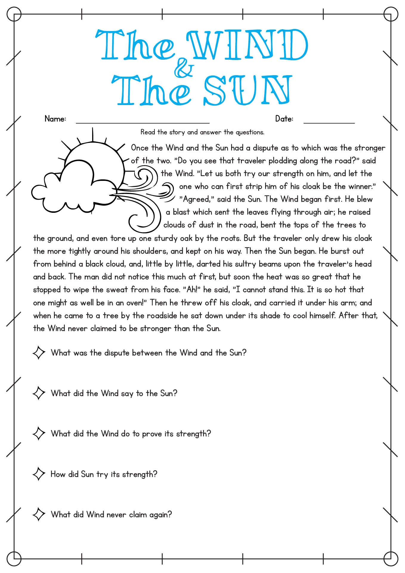 printable reading worksheets grade 4