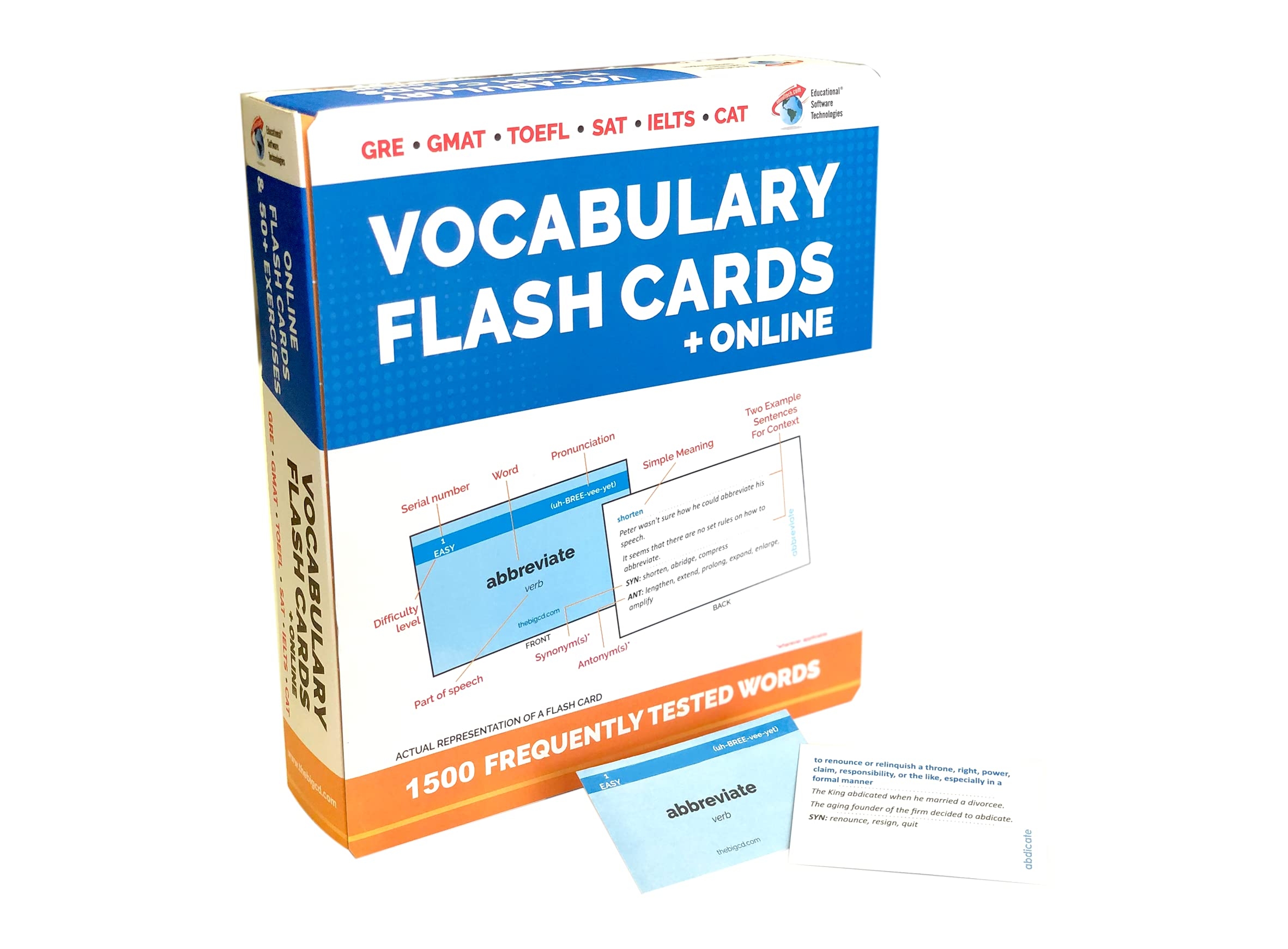 1500 VOCABULARY FLASH CARDS ONLINE For GRE GMAT TOEFL SAT IELTS 