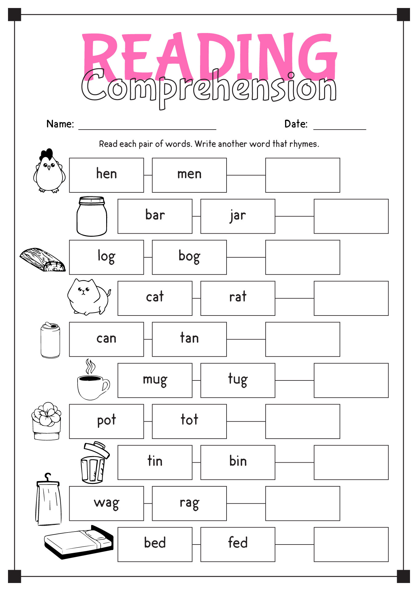 free printable worksheets reading
