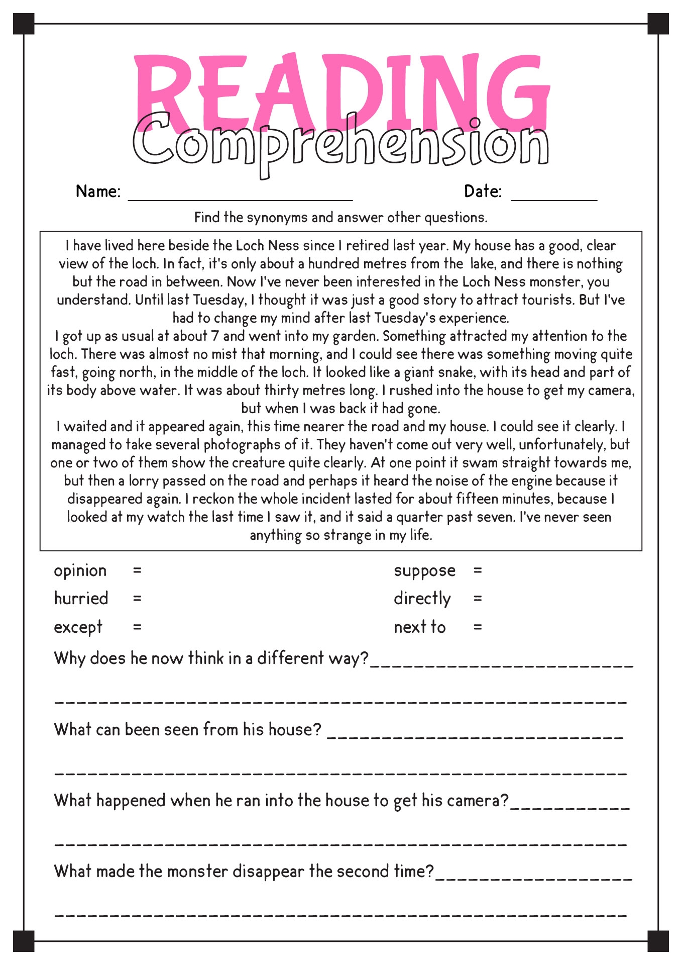 16 Comprehension Reading English Worksheets Free PDF At 