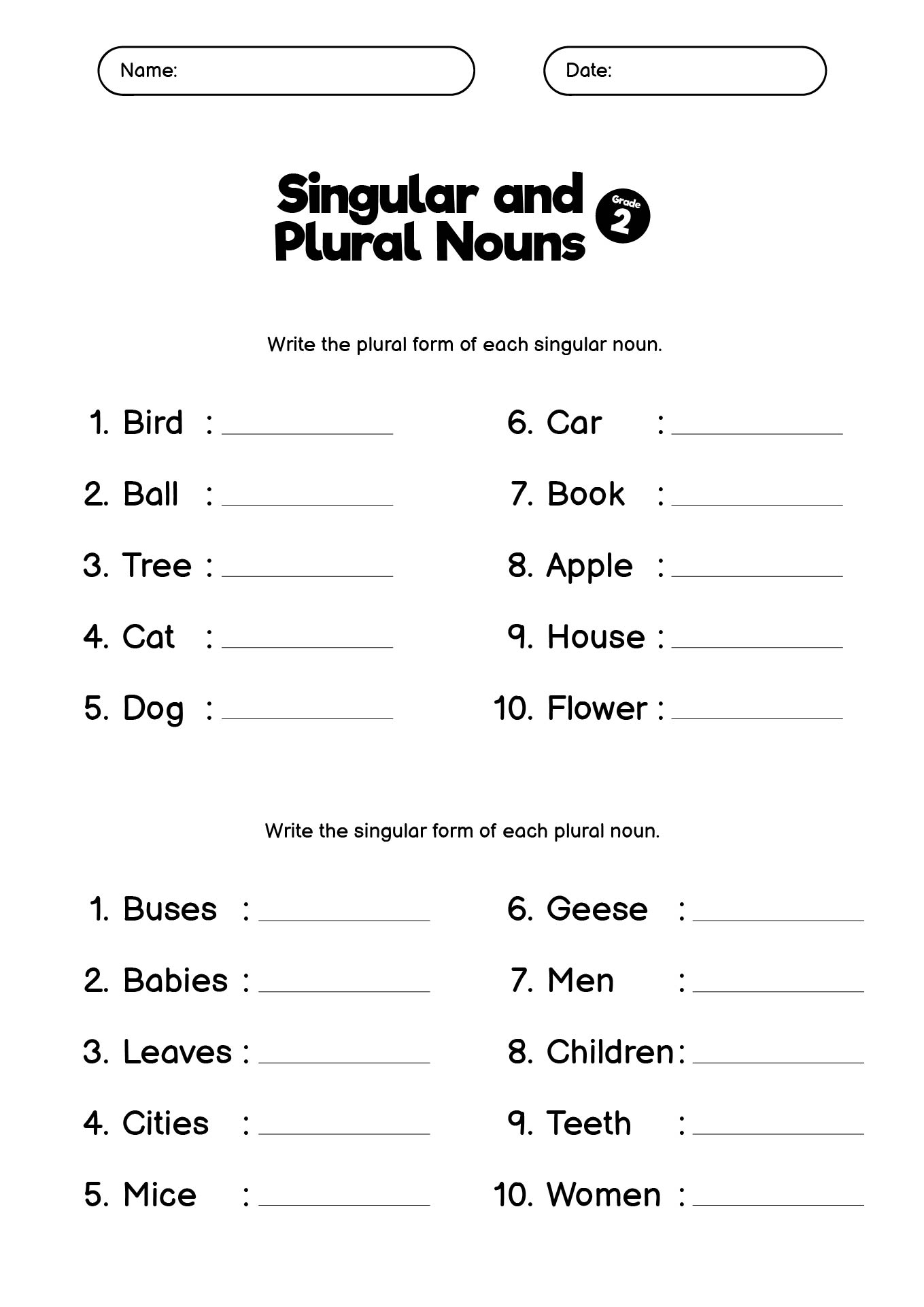 16 Singular And Plural Noun Worksheets Sentences Free PDF At 
