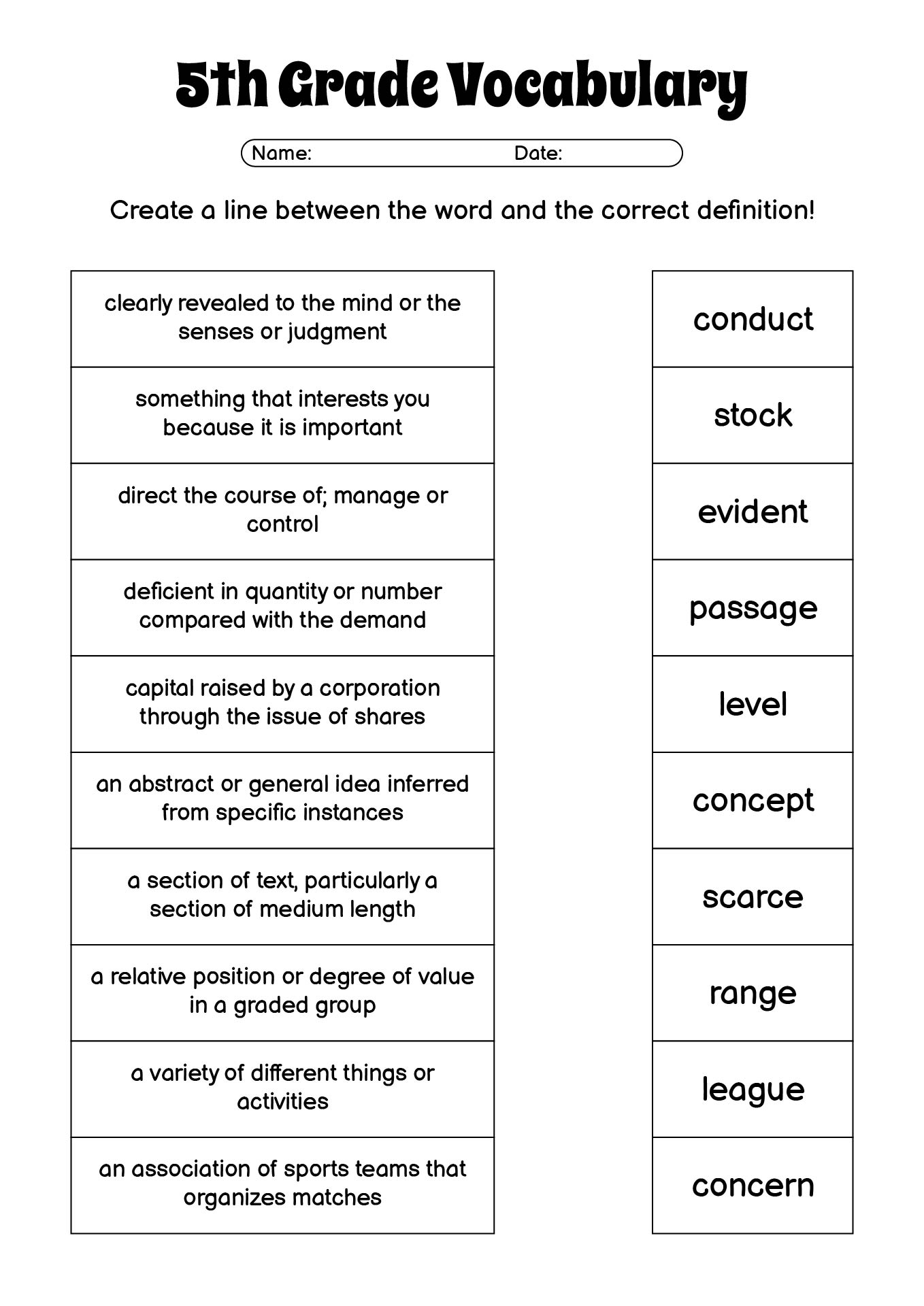18 5th Grade Vocabulary Worksheets Printable Free PDF At 