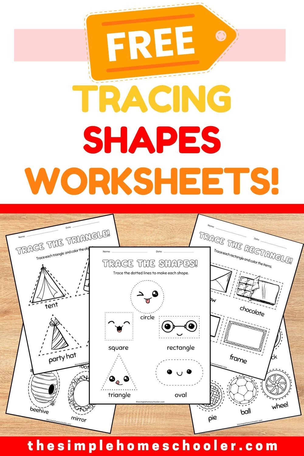 tracing shapes worksheet free