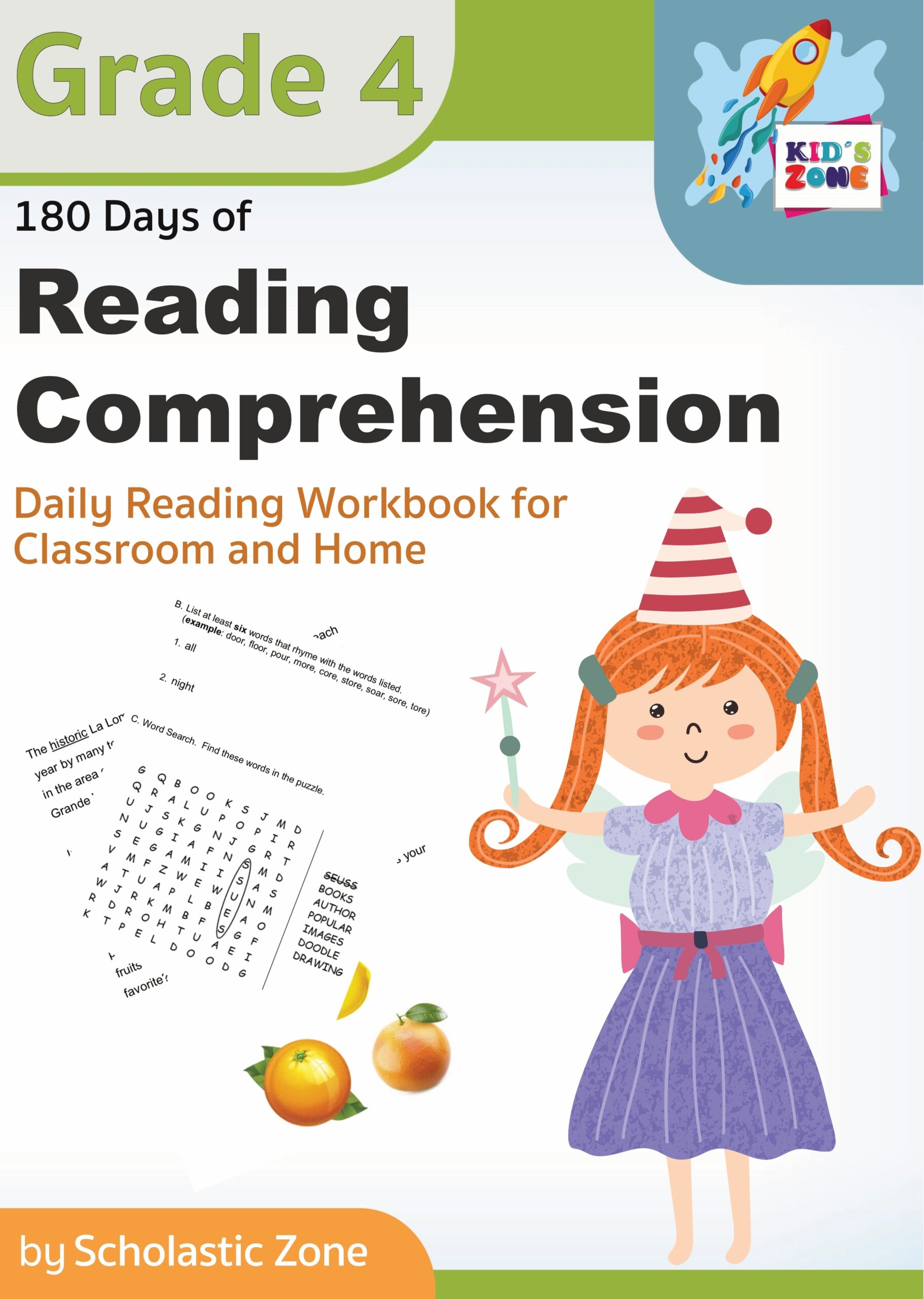 180 Days Of Reading Comprehension Grade 4 Daily Reading Workbook 