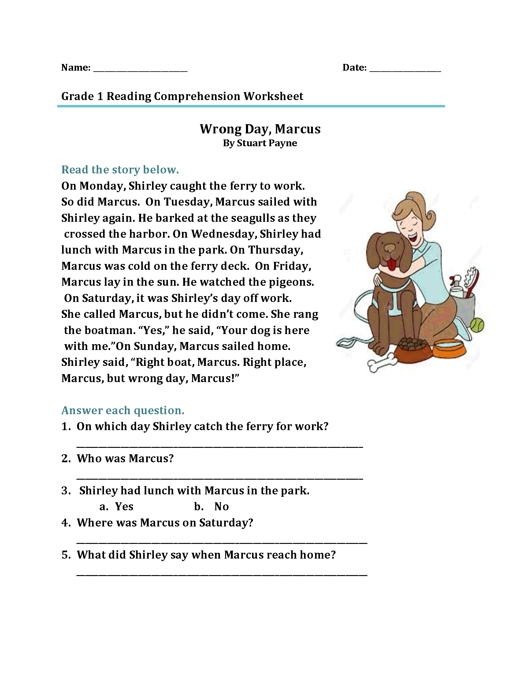 1st grade reading material free