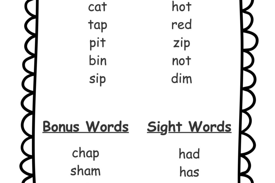 1st Grade Spelling Words Free Printable 36 Week List