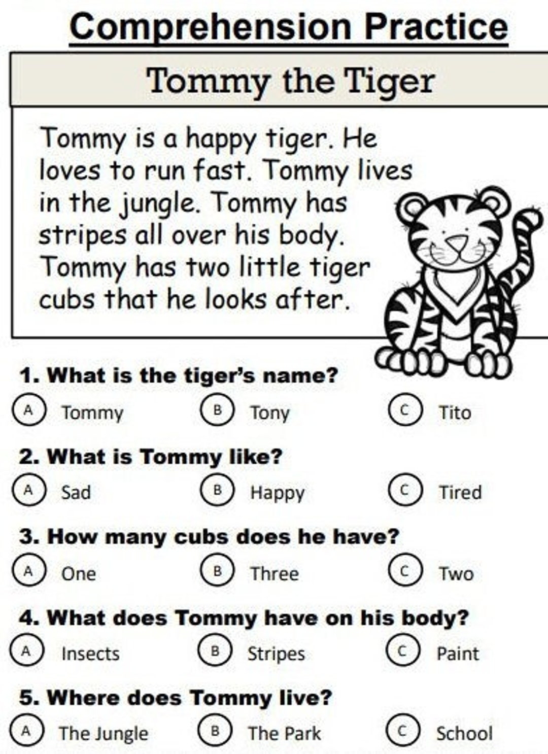 20 Reading Comprehension Stories Multiple Choice Etsy