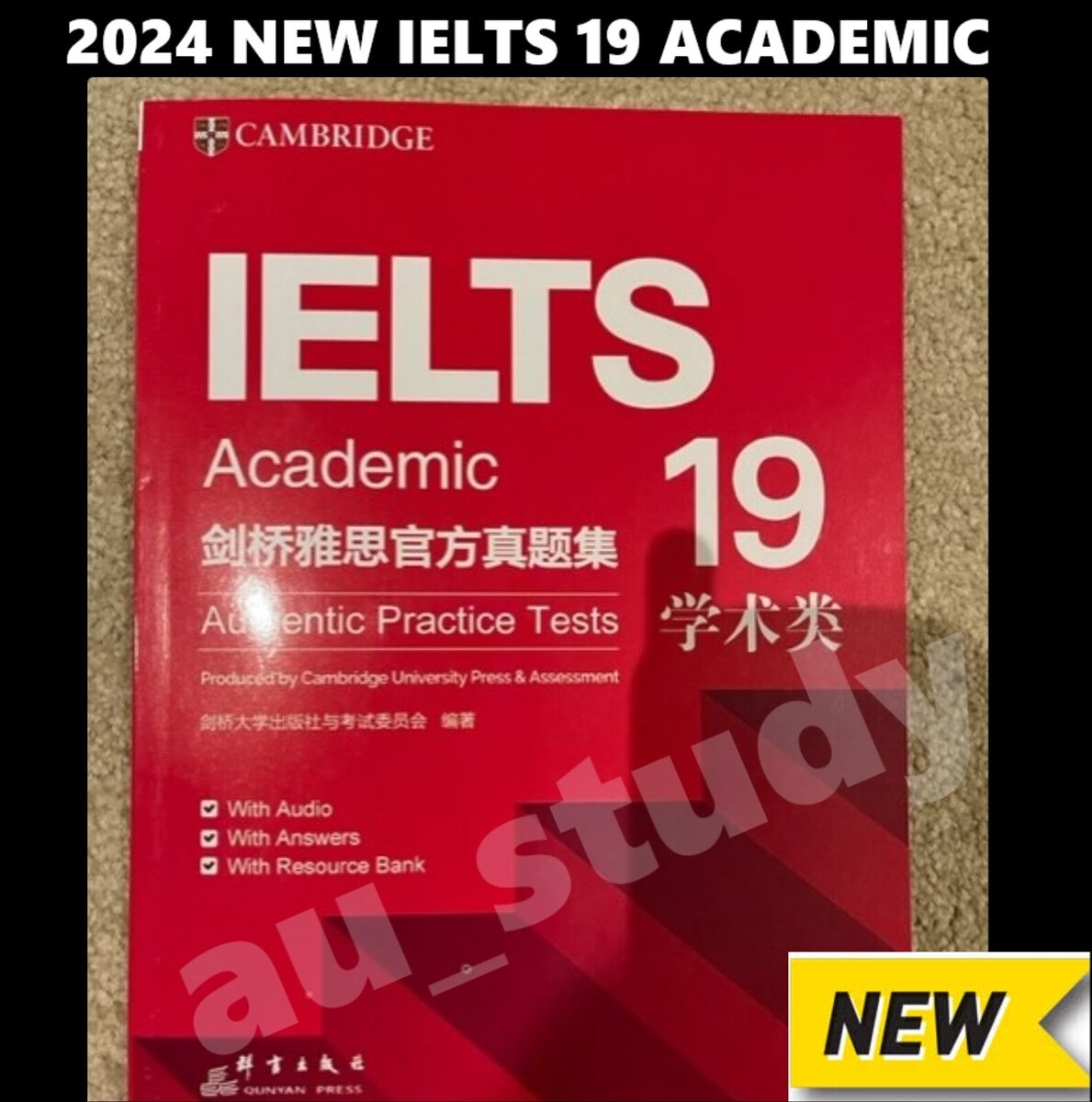 2024 June LATEST BRAND NEW Cambridge IELTS 19 Academic TextBook 