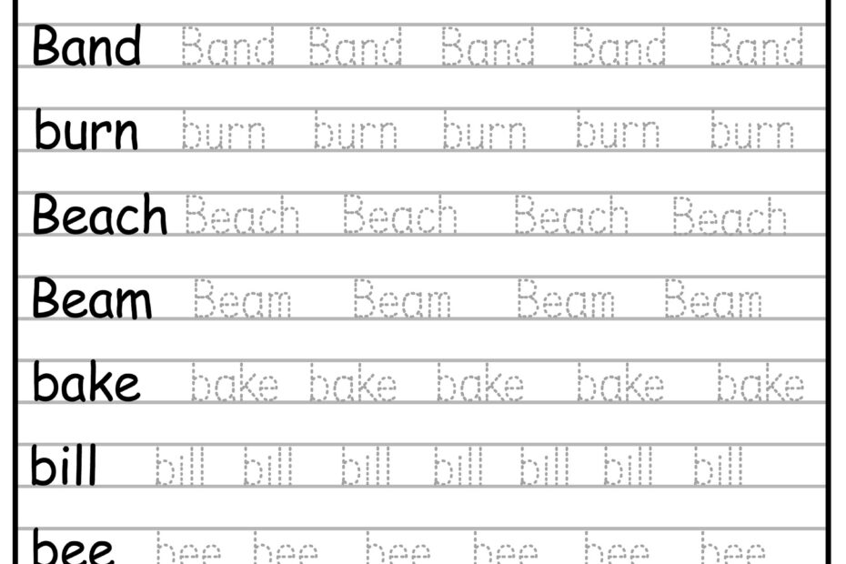 24 Printable Trace The Words Worksheet Alphabetical A Z Capital