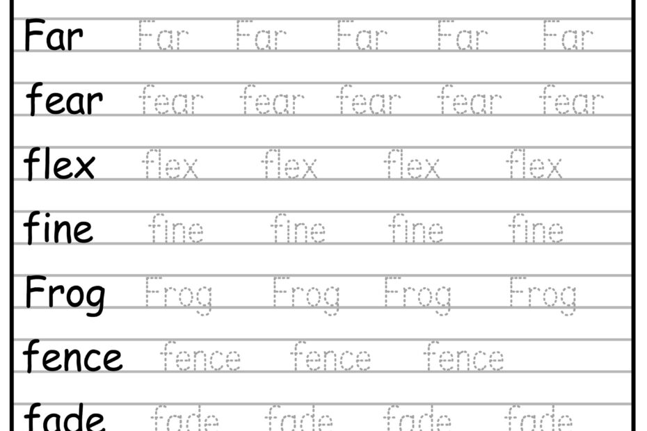 24 Printable Trace The Words Worksheet Alphabetical A Z Capital